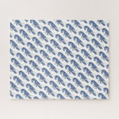 Puzzle Image rétro vintage homard bleu (Horizontal)