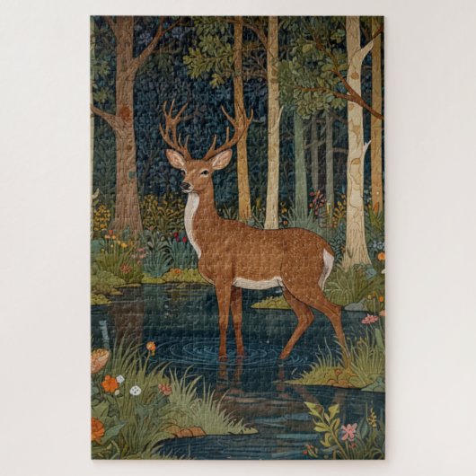 Puzzle Image rustique du cerf de Boho dans la forêt boisé (Vertical)