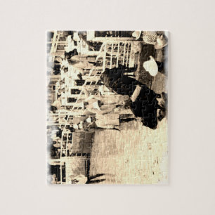 Puzzle Image s'opposante de cavalier de rodéo de Taureau