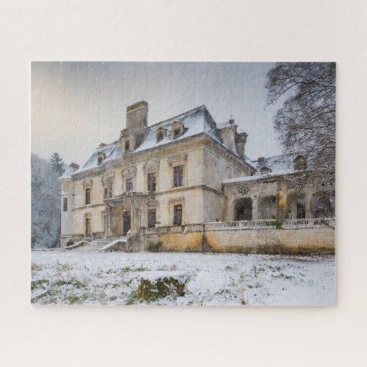 Puzzle Imaginaire abandonné Château français avec neige h (Horizontal)