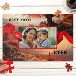 Puzzle Imaginaire artistique Photo personnalisée Meilleur<br><div class="desc">Puzzle avec votre photo personnalisée encadrée par un ruban rouge sur des peintures de paysages d'art. Un cadeau délicieux pour maman ou grand-mère.</div>