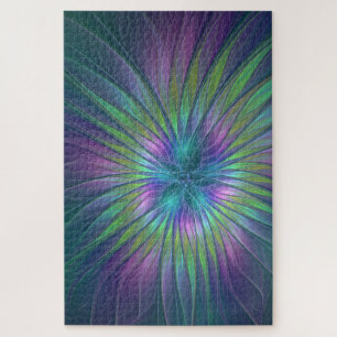 Puzzle Imaginaire brillant coloré Fleur Abstrait Fractal 