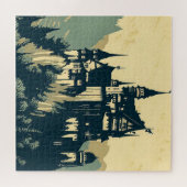 Puzzle Imaginaire Château médiéval - Style boisé japonais (Horizontal)