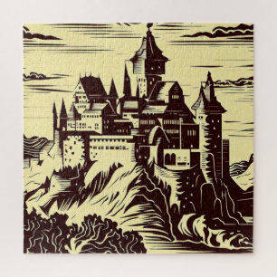 Puzzle Imaginaire Château médiéval - Style boisé japonais