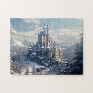 Puzzle Imaginaire château numérique dans les montagnes