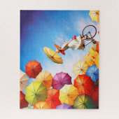 Puzzle Imaginaire coloré fille d'imagination avec paraplu (Vertical)