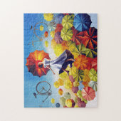 Puzzle Imaginaire coloré fille d'imagination avec paraplu (Vertical)