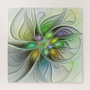 Puzzle Imaginaire coloré Fleur moderne Abstrait Fractal