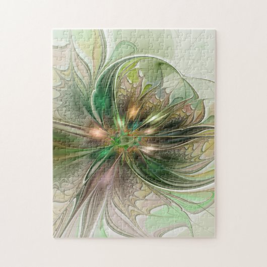 Puzzle Imaginaire coloré Moderne Fleur Fractale Abstraite (Vertical)