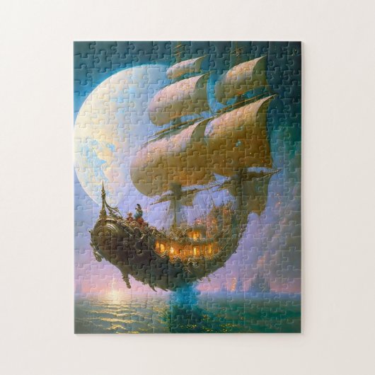 Puzzle Imaginaire de navire volant (Vertical)