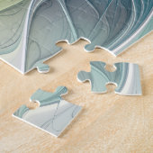 Puzzle Imaginaire fleuri Moderne Bleu Vert Fractal Fleur (Côté)