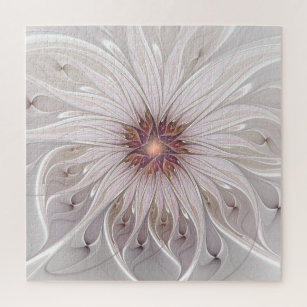Puzzle Imaginaire Floral, Abstraite Fleur Pastel Moderne