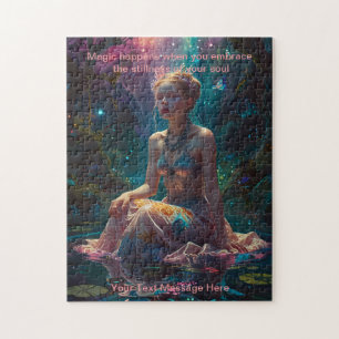 Puzzle Imaginaire Girl à un étang temps calme