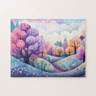 Puzzle Imaginaire lunaire Forêt vive et joyeuse