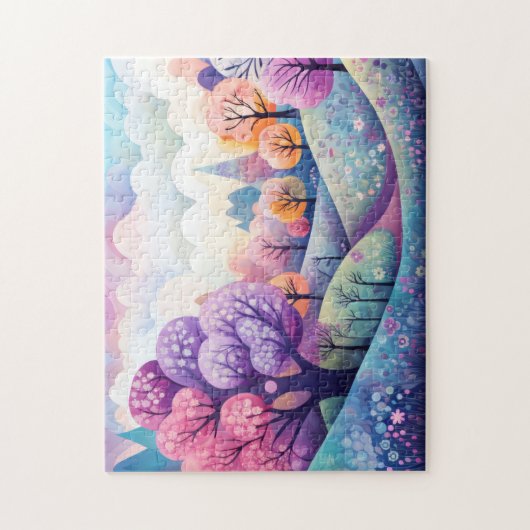 Puzzle Imaginaire lunaire Forêt vive et joyeuse (Vertical)