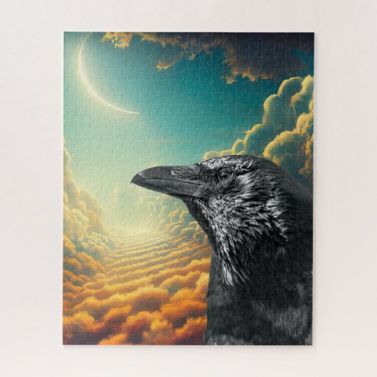 Puzzle Imaginaire Lune Corbeau noir (Vertical)