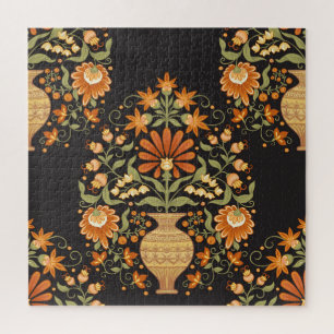 Puzzle Imaginaire moghol : Opulence florale rétro