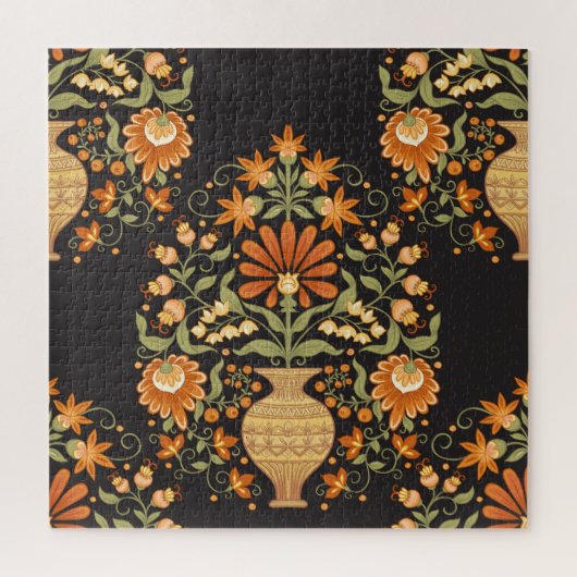Puzzle Imaginaire moghol : Opulence florale rétro (Vertical)