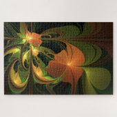 Puzzle Imaginaire Plante Abstrait rouille verte Brown fra (Horizontal)