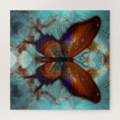 Puzzle Imaginaire Steampunk Orange Butterfly Aqua Aquarel (Horizontal)