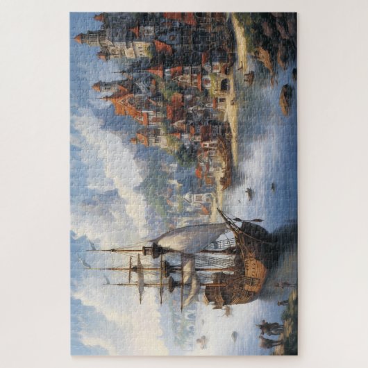 Puzzle Imaginaire Waterfront Village & Ship (Vertical)