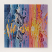 Puzzle Impasto Dolphins and Ocean Waves   (Horizontal)