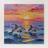 Puzzle Impasto Dolphins and Ocean Waves (Vertical)