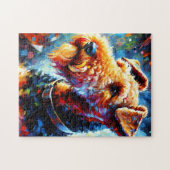 Puzzle Impression acrylique de chien Airedale Terrier | C (Horizontal)