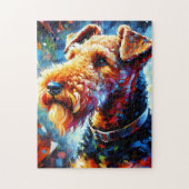 Puzzle Impression acrylique de chien Airedale Terrier | C (Vertical)