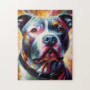 Puzzle Impression acrylique de chien American Pit Bull Te
