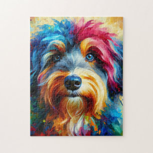 Puzzle Impression acrylique de chien Aussiedoodle Color