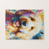 Puzzle Impression acrylique de chien Goldendoodle | Color (Horizontal)