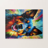 Puzzle Impression acrylique de chien Kelpie australien | (Horizontal)