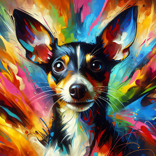 Puzzle Impression acrylique de chien Rat Terrier Coloré
