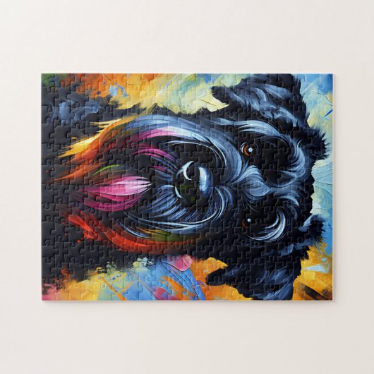 Puzzle Impression acrylique de chien Schnauzer géant | Co (Horizontal)