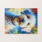 Puzzle Impression acrylique de chien Terrier Bedlington C (Horizontal)