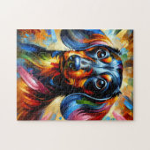 Puzzle Impression acrylique de teckel | Coloré | Vibrant (Horizontal)