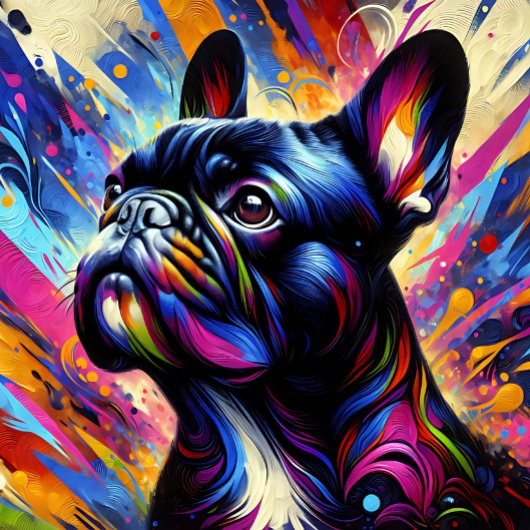 Puzzle Impression acrylique noire de Bouledogue français