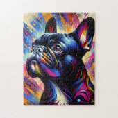 Puzzle Impression acrylique noire de Bouledogue français (Vertical)