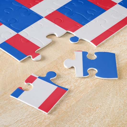 Puzzle Impression Blocée Rouge Blanc Et Bleu (Côté)