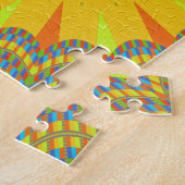 Puzzle Impression Cyan et Gold Mandala Art (Côté)