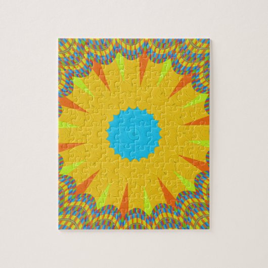 Puzzle Impression Cyan et Gold Mandala Art (Vertical)