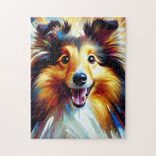 Puzzle Impression d'art acrylique Chien Shetland Sheepdog