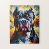 Puzzle Impression d'art acrylique de chien American Bully (Vertical)