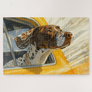 Puzzle Impression d'art Chien Tacheté en Promenade en Voi