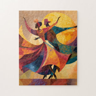 Puzzle Impression d'art de couple africain dansant