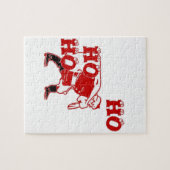Puzzle Impression d'art de Santa rouge et blanc marchant (Horizontal)