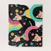 Puzzle Impression d'art d'illustration de femmes bohèmes (Vertical)