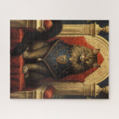 Puzzle Impression d'art du trône de chat Maine Coon noble (Horizontal)