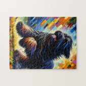 Puzzle Impression d'art en acrylique de chien Briard Cade (Horizontal)